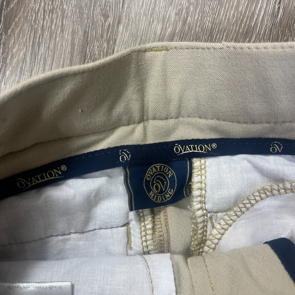 Ovation Riding Pants Youth Size 10 Tan Equestrian Breeches Stretch - Picture 3 of 7